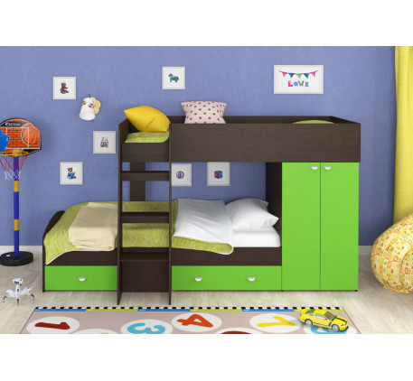 Двухъярусная кровать с бортиками Golden Kids-2, спальные места 200х90 см